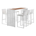 Afuera Living 7-Piece Modern Aluminum Patio Bar Set White