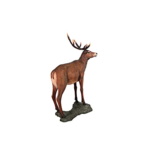 Design Toscano NE130058 Red Deer Buck Statue with Base Grande Full Color