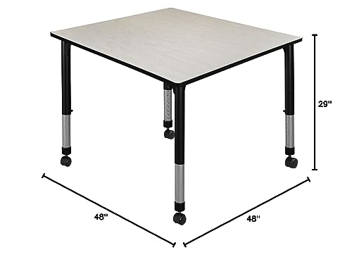 Regency Kee Height Adjustable Mobile Classroom Table 48" Maple