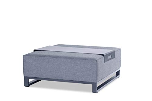 Whiteline Modern Outdoor Living Sensation Indoor/Outdoor Ottoman Grey