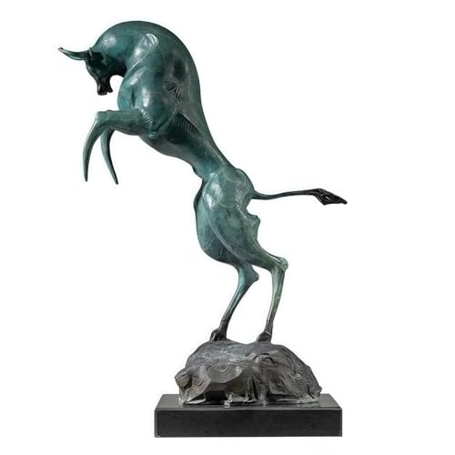FENGSHUI-CAISHEN Blue Pure Copper Wall Street Bull Statue
