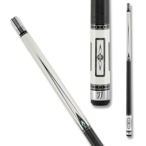 KATANA KAT15 Pool Cue White/Black with Green Designs 18oz