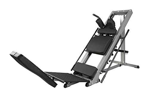 G FASHION STYLE Leg Press and Hack Squat Machine for Lower Body Weight Training, 1,000 lb Weight Capacity, Home and Commercial Gym, Grey - Black