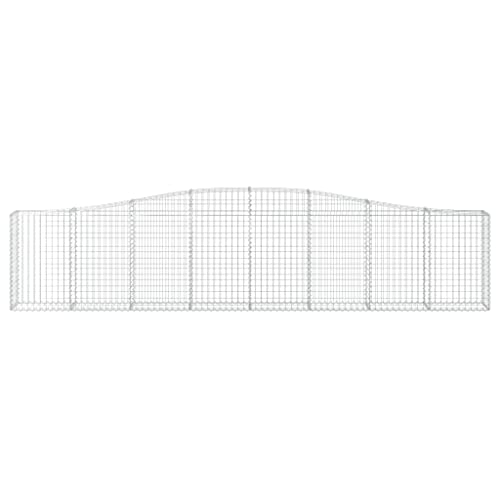 Arched Gabion Baskets 2 pcs 157.5"x11.8"x31.5"/39.4" Galvanized Iron White Black Other