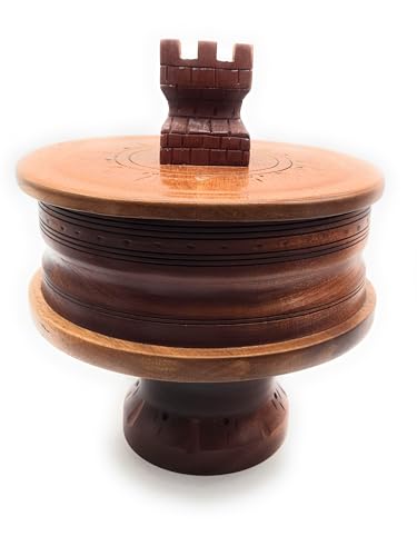WORLDMARTSHOPPING WMS Shango Set Batea de Madera Decorada Cherry