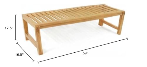 Windsor Teak Furniture Genuine Grade A Teak 59" Oxford Backless Bench Teak