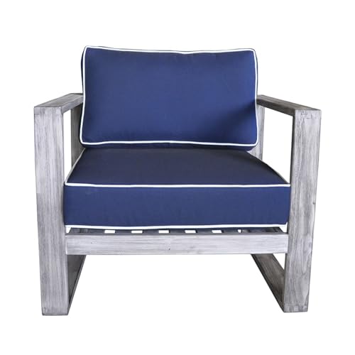 Courtyard Casual North Shore 3 Piece Bistro Set - 1 Side Table & 2 Club Chairs, Driftwood Gray