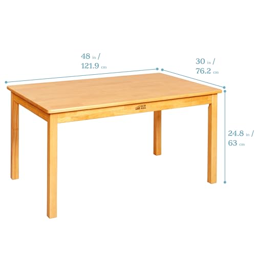 ECR4Kids Rectangular Hardwood Table & Chairs Set Honey