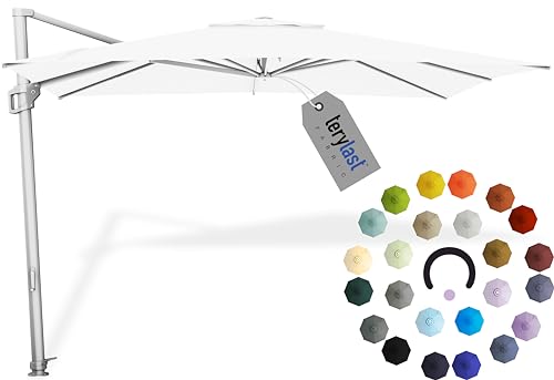 Midtown Umbrellas 9x9 Ft Outdoor Cantilever Patio Umbrella Terylast Ivory
