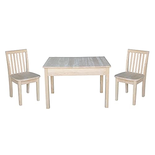 IC INTERNATIONAL CONCEPTS Table with 2 Mission Juvenile Chairs, Rich Mocha
