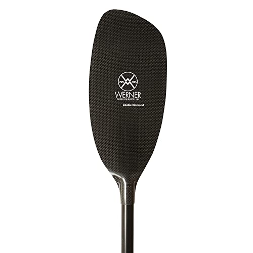 Werner Paddles Double Diamond Carbon Bent Shaft Whitewater Kayak Paddle-194cm Black