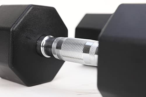 Generic Apollo Odorless Octagon Rubber Dumbbell Set 5lb-30lb 6 Pairs Total 210 lb Dumbbell with Rack Black