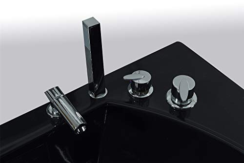 SIMBASHOPPING USA Whirlpool Black Bathtub Hydrotherapy Hot Tub JAMAICA Double Pump + Heater