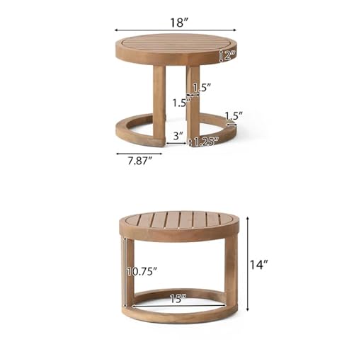 Merax 5-Piece Outdoor Acacia Wood Patio Furniture Set Beige