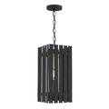 Bailey Street Home Industrial Outdoor Pendant Lantern Black/Satin Brass 8" x 18