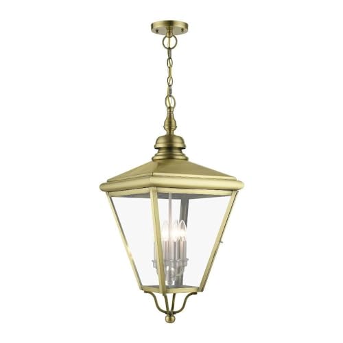 Bailey Street Home 4 Light Extra Large Outdoor Pendant Antique Brass/Brushed Nickel