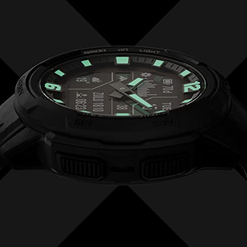 PlayBetter Garmin Instinct Crossover Solar Tactical Hybrid Smart Watch Black