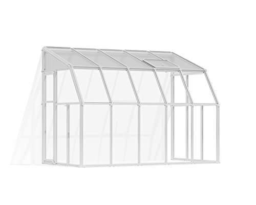 Palram Canopia Rion Sun Room Lean-to Greenhouse DIY Kit 6x10 Ft White