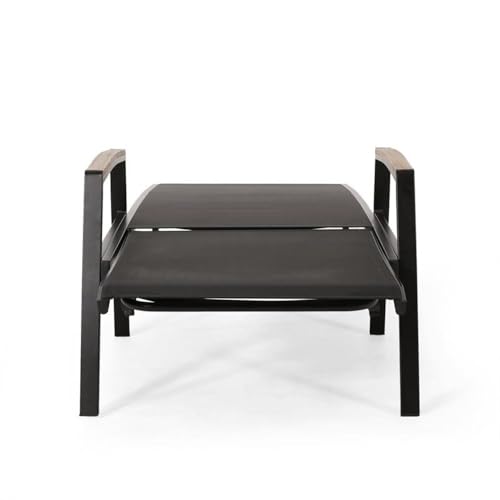Christopher Knight Home Teresa Outdoor Aluminum Chaise Lounge with Mesh Seating Set of 4 Black