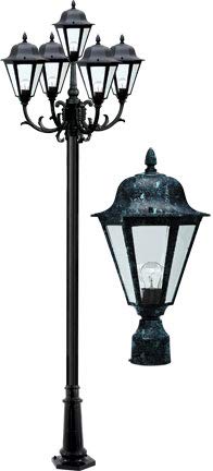 DABMAR LIGHTING Daniella Post Light Fixture Verde Green Glass