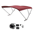 SureShade Power Bimini Electric Shade System for Pontoon Boats 92-102" Wide Burgundy Bimini/Silver Frame