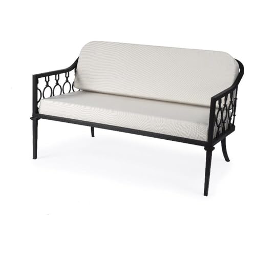 Home Square 2-Piece Outdoor Loveseat and Lounge Chair Set Black