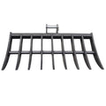 Wallemac Land Clearing Root Rake 36" for Bobcat Mini Excavator Dark Grey