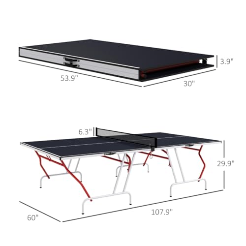 Senyuzhilan Portable Folding Ping Pong Table Charcoal Gray
