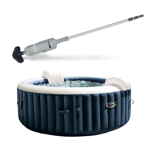 Intex Handheld Pool Vacuum Cleaner with 2 Brush Heads and Inflatable Hot Tub Gray