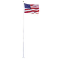 Annin Flagmakers American Flag White Gel-Coat Fiberglass Pole Villager III Kit 20 Feet American