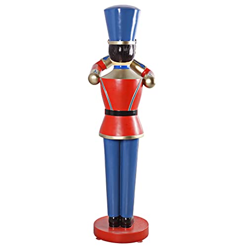 Design Toscano 6 Foot Tall Nutcracker Ballet Trumpeting Toy Soldier Holiday Decor Full Color