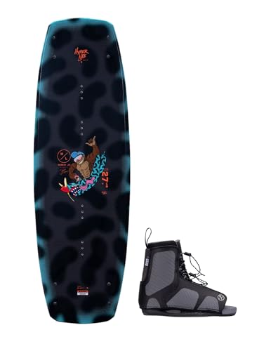 Hyperlite Murray Jr. Kids Wakeboard 120 W/Remix Bindings Black/Aqua 120cm/(4-8)