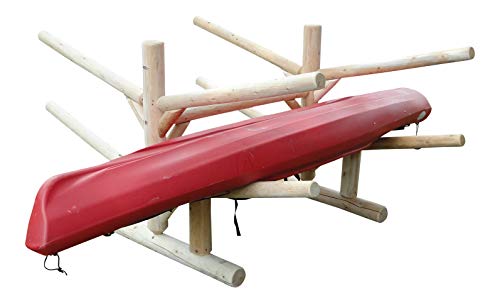 Log Kayak Rack Low 2 Canoe + 2 Kayak Rack Natural