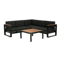 Christopher Knight Home Sornsa Outdoor Aluminum Frame Sectional Sofa Set Black