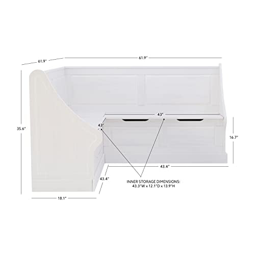 Linon Harris White Corner Breakfast Nook