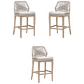 Home Square 30" Fabric Outdoor Barstool Set of 3 Gray