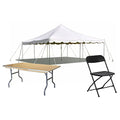 Party Tents Direct Backyard Party Pack 20x20 Ft Canopy Tent with 40 Chairs & 6 Tables White