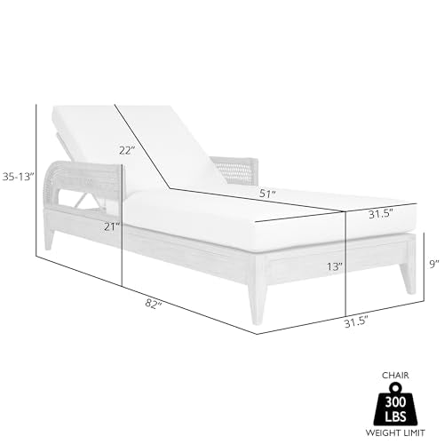 Armen Living Orbit Modern Outdoor Patio Chaise Lounge Chair Taupe