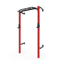 PRx Performance Profile® PRO Squat Rack with Kipping Pull Up Bar Red with Multi-Grip Bar