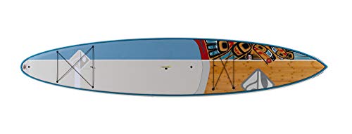 Boardworks Raven Touring All Water Stand Up Paddleboard EXP Veneer Epoxy Hardboard 12' 6" Bamboo/Grey/Teal