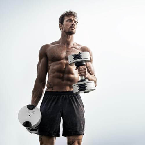Gronk Fitness SMRTFT NUOBELL Adjustable Dumbbells 5-80 lbs Ash