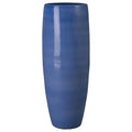 Emissary 19in. L x 47in. H Blue Stoneware Round Jar with High-fire Treatment Blue Snow