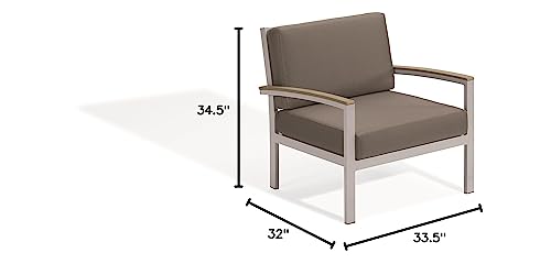 Oxford Garden Travira Club Chair - Tekwood Vintage - Polyester Grade AA Cushion Stone