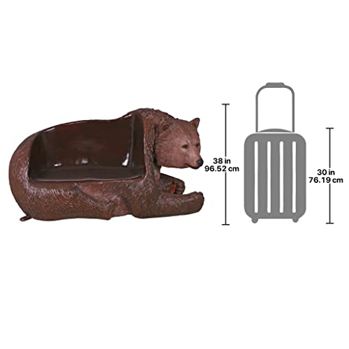Design Toscano Brawny Grizzly Bear Bench Sculpture Black