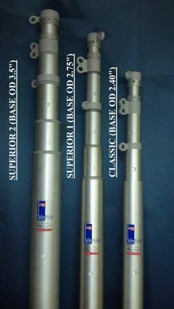 Telepole Manufacturing Inc 20' Superior 2 Telescoping Flag Pole with Hardware & Accessories Silver
