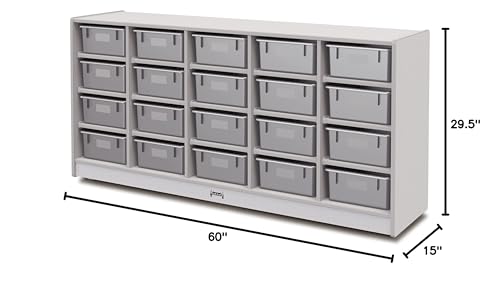 Jonti-Craft Rainbow Accents 20 Tub Mobile Storage with Tubs Gray