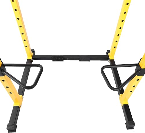 HULKFIT Home Gym Power Cage with Optional Attachments - Black & Yellow