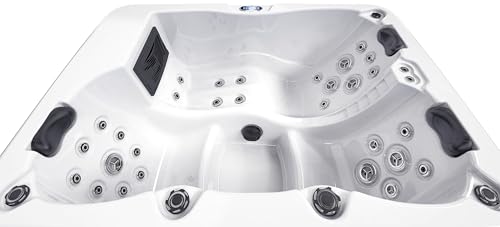 Luxuria Spas Oak Hill 3-Person 47-Jet Hot Tub with Lounge Homemade White/Grey