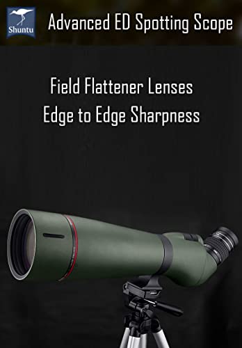 Generic Shuntu TLS APO ED Field Flattener Waterproof Spotting Scope Green
