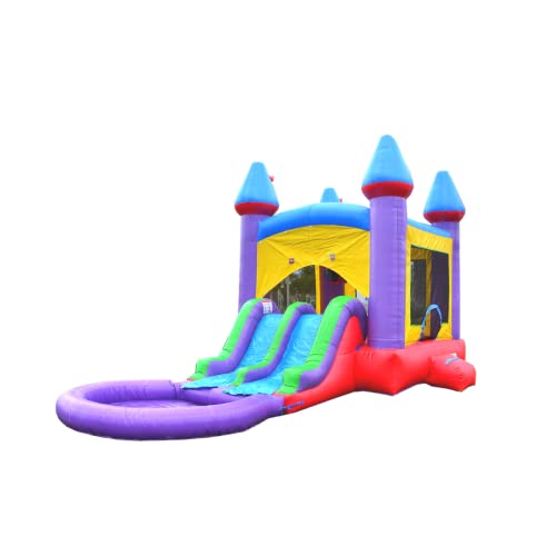 HERO KIDDO Jelly Bean Castle Bounce House Water Slide Combo Purple/Yellow/Green/Red/Blue